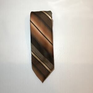 Vintage Copper Striped Short Classic Men Necktie